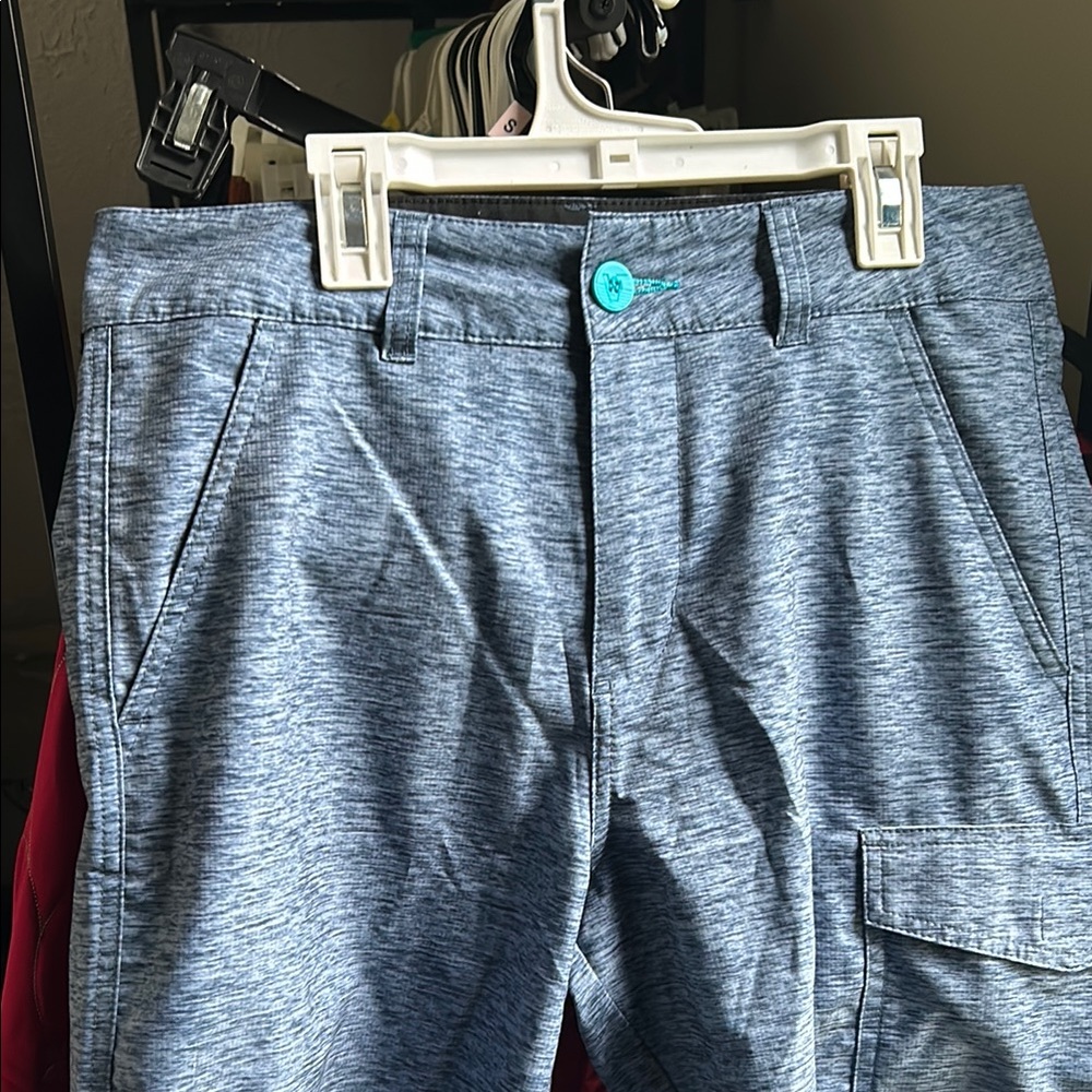 Blue Heathered Cargo Shorts